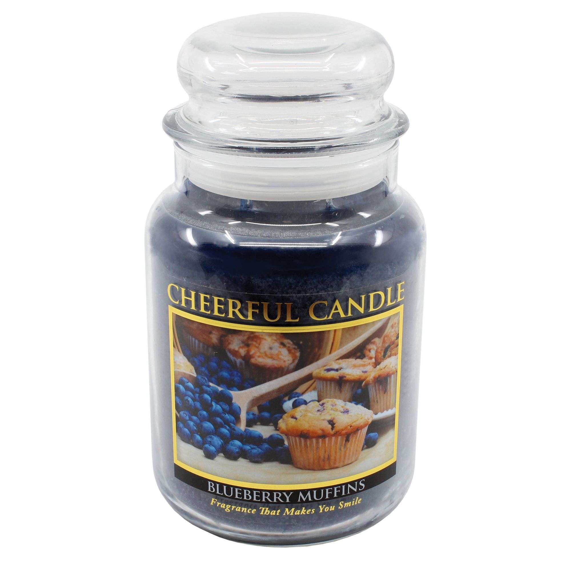 VELA ALEGRE – VELA PERFUMADA DE MUFFINS DE ARÁNDANOS 3 TAMAÑOS FABRICADA EN EE. UU.